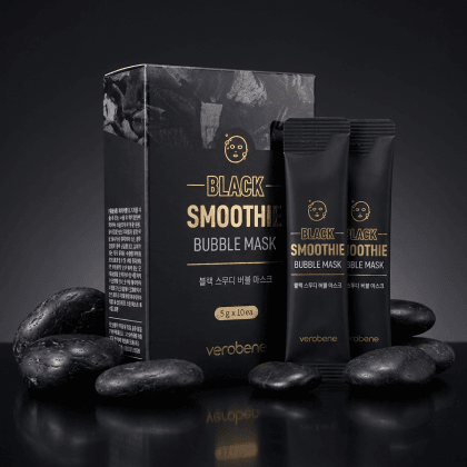 Verobene Black Smoothie Bubble Mask oxygen bubble cleansing mask with charcoal complex for deep pore cleansing