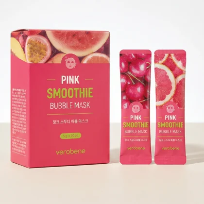 VEROBENE Pink Smoothie Bubble Mask skincare product pink bubble mask antioxidant face mask