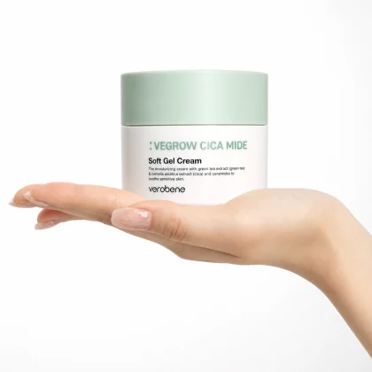 Verobene Vegrow Cica Mide Soft Gel Cream – lightweight vegan gel cream with green tea, CICA and ceramides