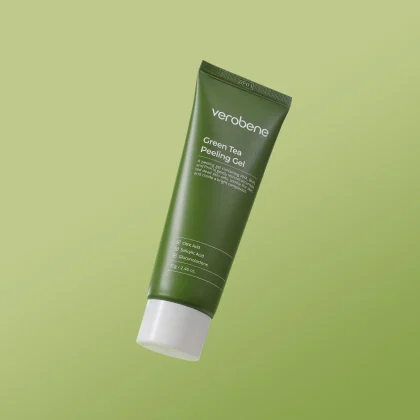 Verobene Green Tea Peeling Gel for gentle exfoliation and smoother-looking skin with refreshing gel texture