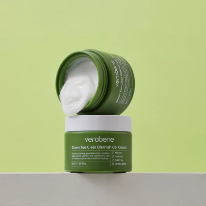 Verobene Green Tea Clear Blemish Gel Cream with green tea extract for calming, hydration and daily blemish care